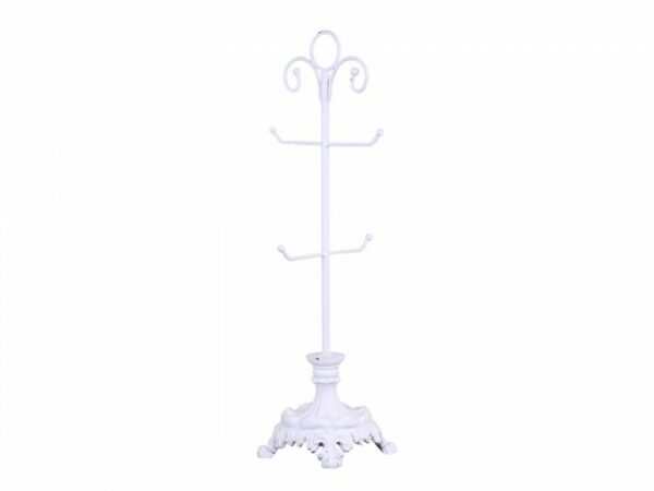 Albero per tazze in ferro con piedi 
H54/L14/P14 cm bianco antico 3920207 Chic Antique