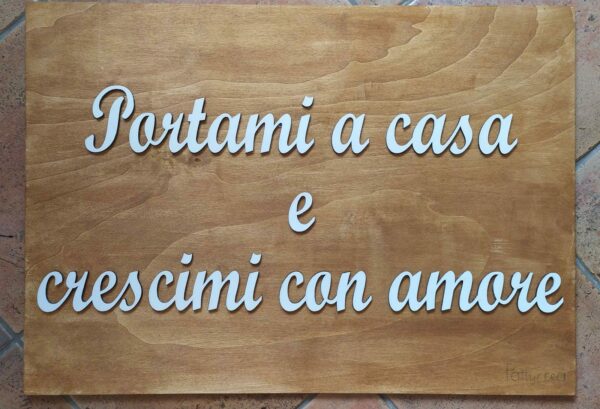 Cartellone legno bomboniere matrimonio personalizzato L.70cm 2939 Pattycrea