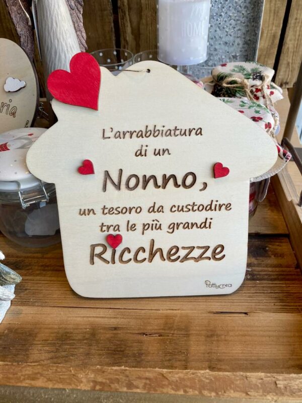 Casa legno frase personalizzabile H.21,5 cm Pattycrea