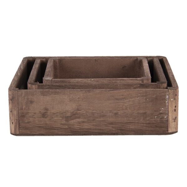 Vassoio decorativo set 3 24x24x6 20x20x6 16x16x6 Clayre & eef