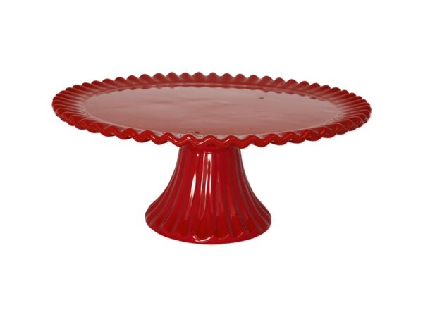 Alzata per dolci porcellana Charline rosso D.30cm medio Greengate