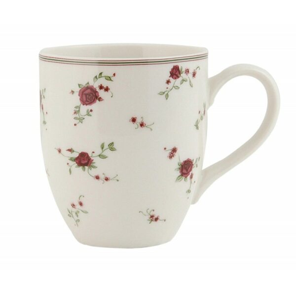 Mug 200 Ml Crema Ceramica Fiori Rotondo Tazza Clayre e Eef