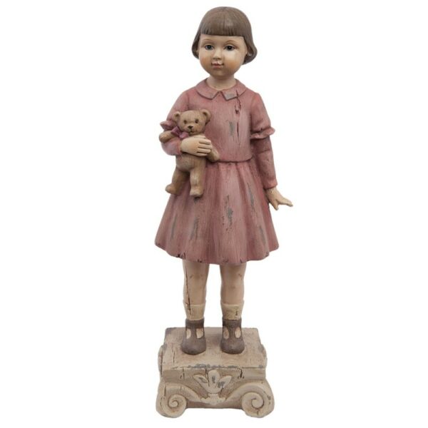 Statuetta Ragazza 9x7x24 Cm Rosa Poliresina Accessori Per La Casa Clayre & Eef