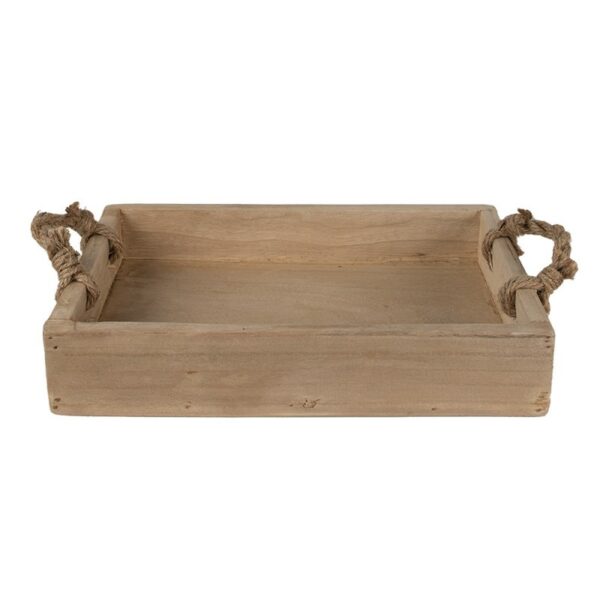 Vassoio Decorativo 37x25x7 Cm Marrone Legno Rettangolare Ciotola Da Portata Clayre