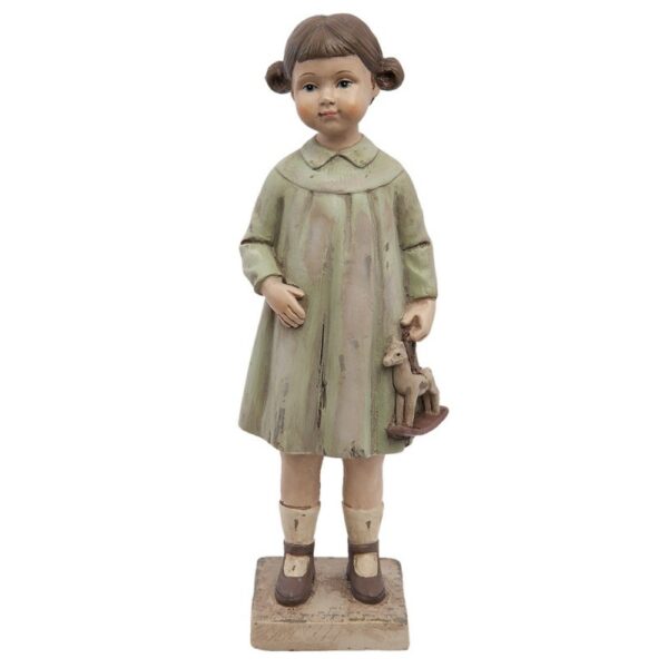 Statua decorativa ragazza marrone 8x6x23cm Clayre