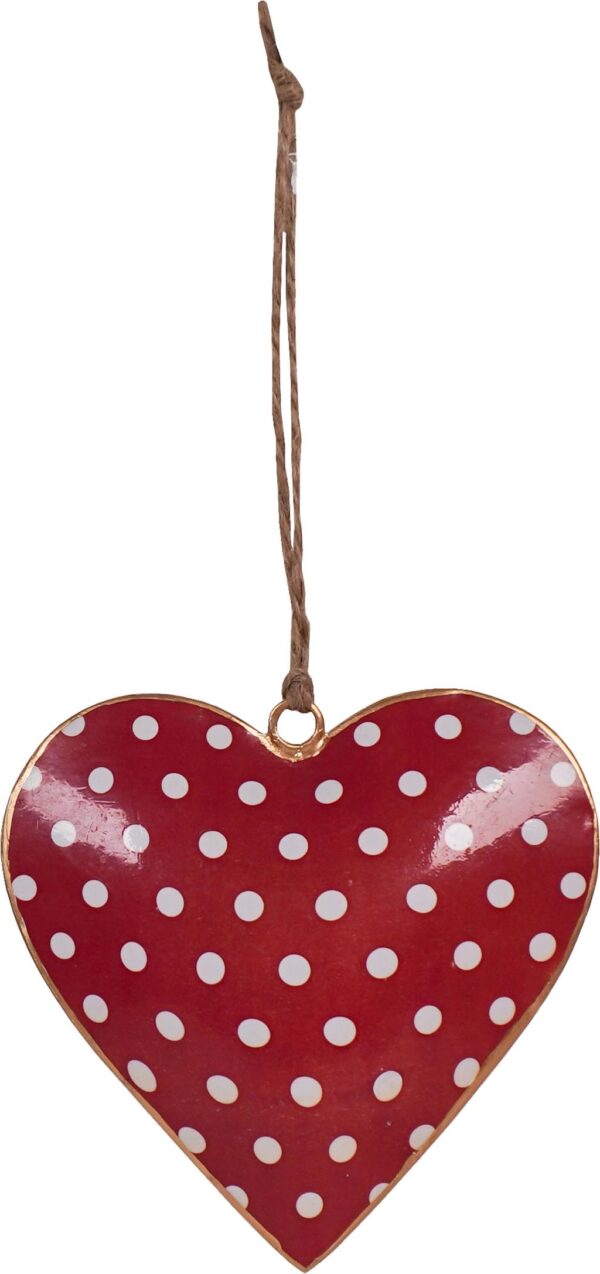 Cuore rosso grandi pois 10x10cm