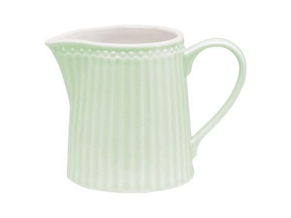 Lattiera brocca Alice in porcellana verde 9x12x8cm Greengate