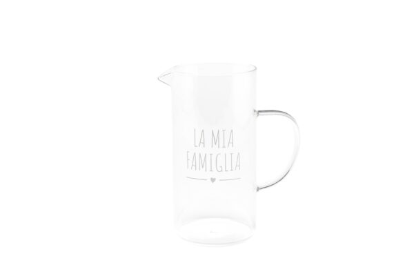 Brocca borosilicato "La mia famiglia" 1200 ml Nuvole di Stoffa