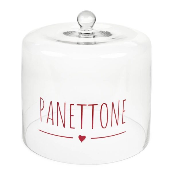 Campana in vetro "Panettone" copri Panettone "My Home" 28.5x29 cm Nuvole di Stoffa