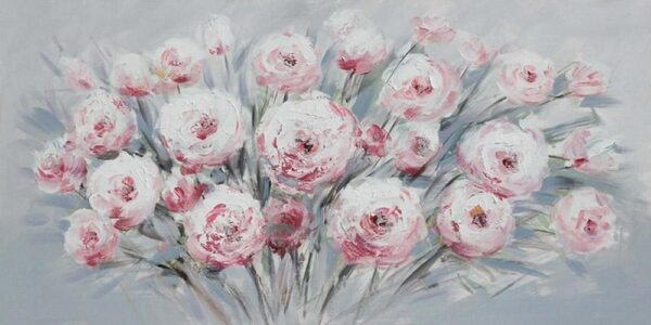 QUADRO DIPINTO FIORI ROSA CM 120X60 17YH2551 saldi