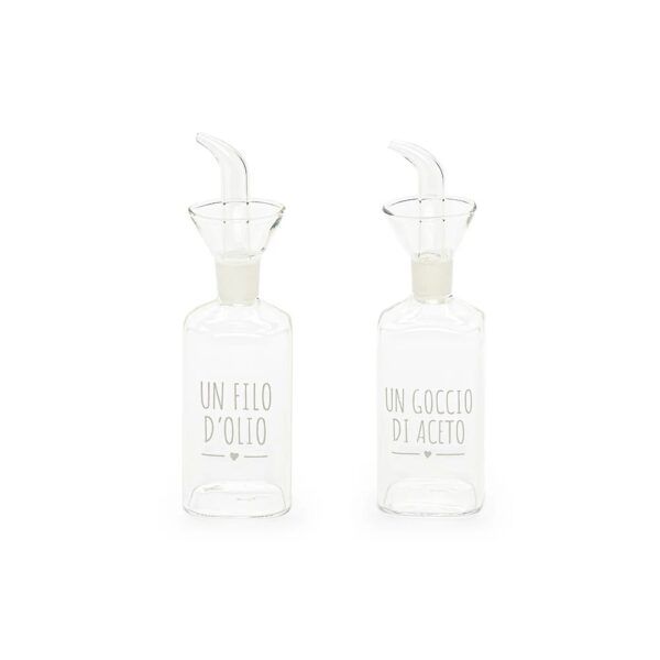 Set 2 Olio Aceto borosilicato 250 ml Nuvole di Stoffa