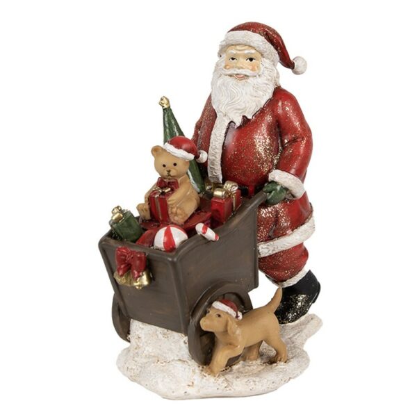 Statuetta Babbo Natale 12x8x15 Cm Rosso Poliresina Decorazione Di Natalizie Clayre & Eef