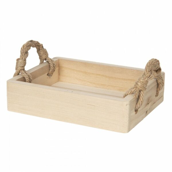 Decorazione vassoio 26x20x6 cm Marrone Legno Rettangolo Vassoio da portata Clayre